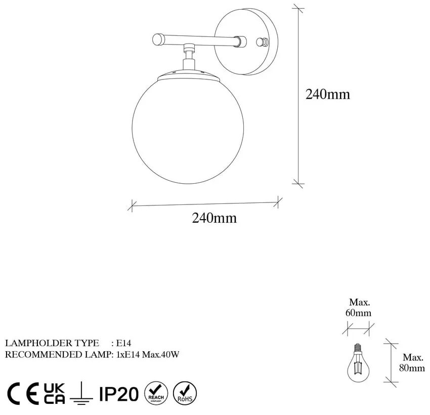 Стенна лампа в златисто Roe – Opviq lights