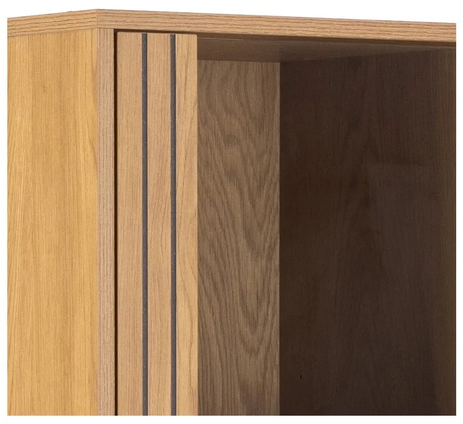 Витрина от дъбов декор в естествен цвят 80x180x40 cm Jaipur – Actona