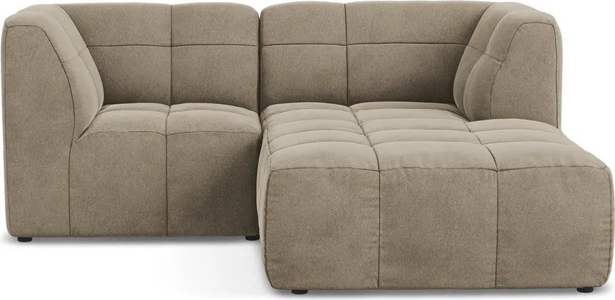 Кафяв кадифен ъглов диван (десен ъгъл) Aloha – Makamii