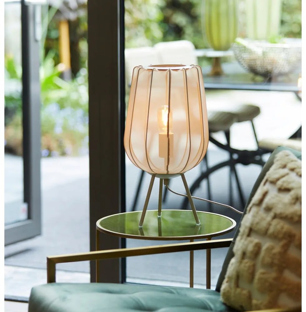 Кремава настолна лампа (височина 45 cm) Plumeria - Light &amp; Living