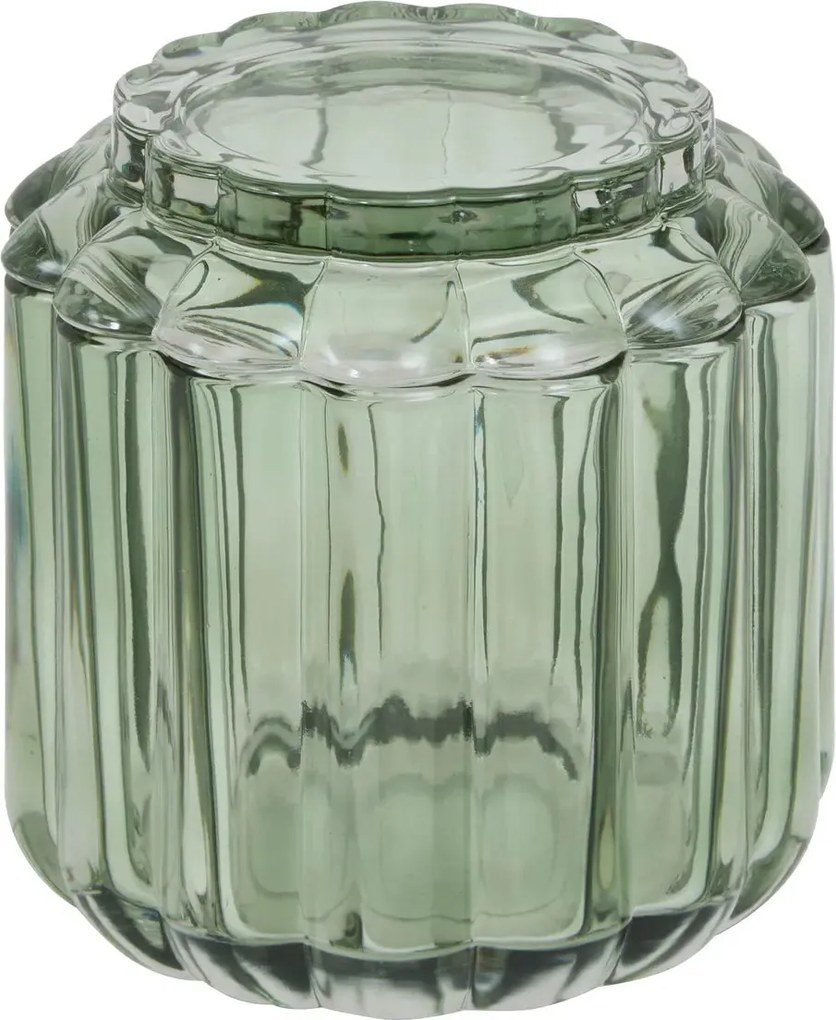 Контейнер за памук 5five Florea, Стъкло - Зелен