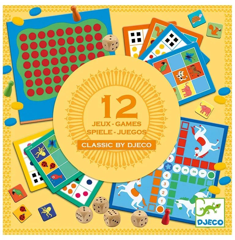 Djeco - Кутия с 12 класически игри за деца DJ05218G