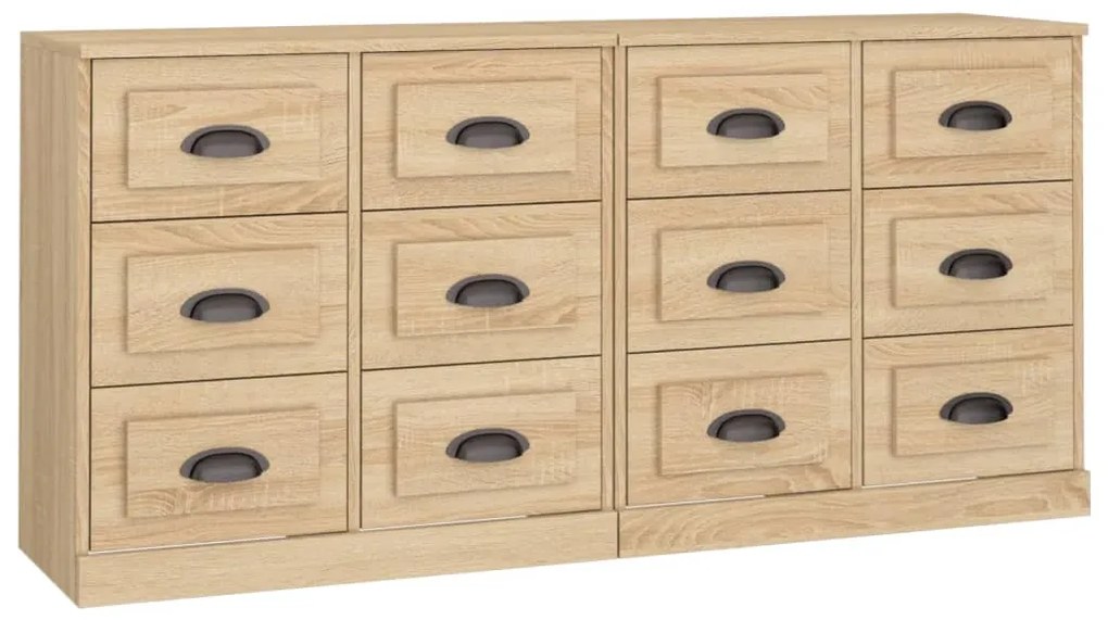 3185282 vidaXL Сайдборди, 2 бр, сонома дъб,инженерно дърво