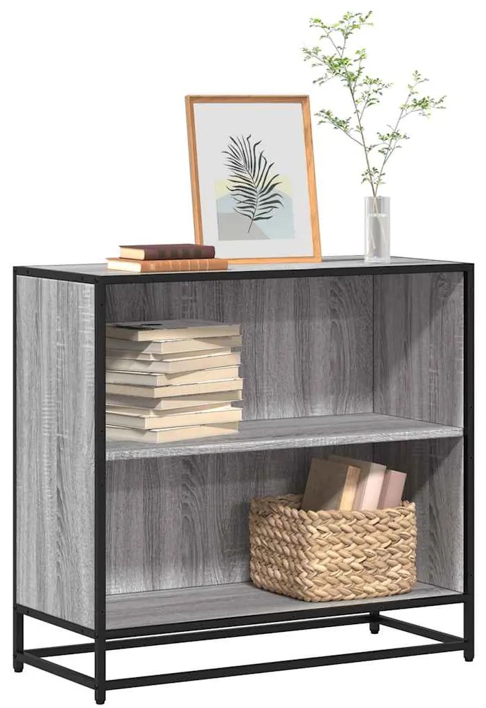 849107 vidaXL Шкаф за книги Grey Sonoma 80,5x35x76 cm Инженерна дървесина