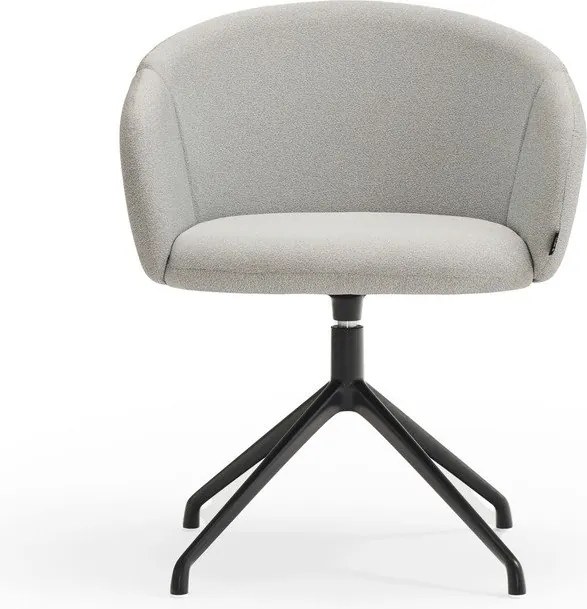 Светлосив тапициран трапезен стол с подлакътници Add – Teulat