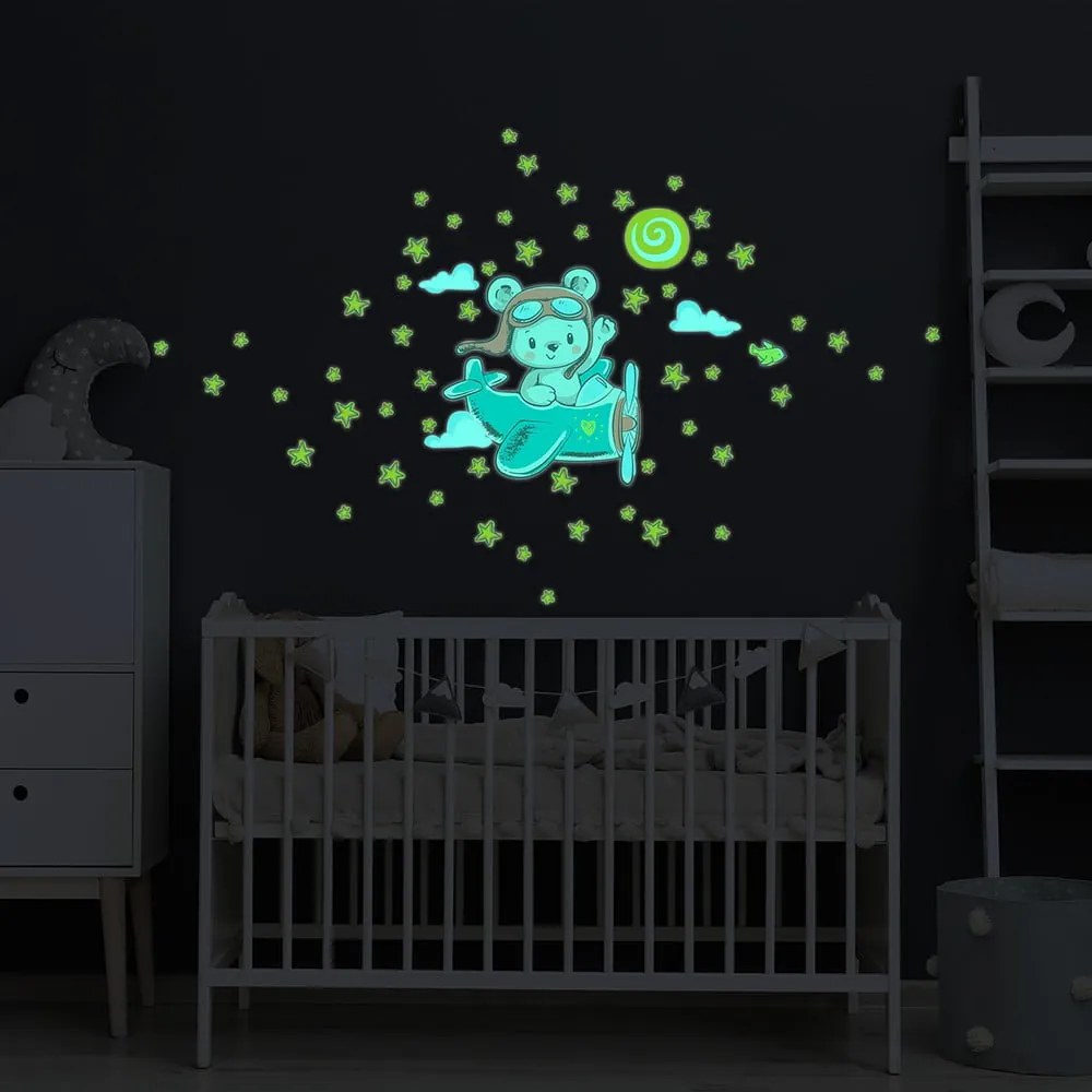 Детски стикер за стена 30x30 cm Pilot Bear - Ambiance