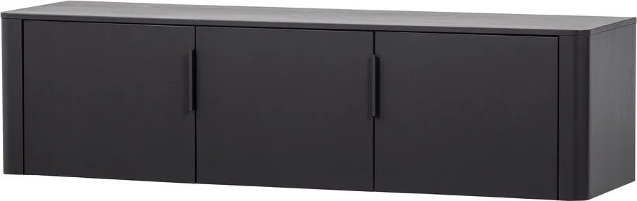 Матово черна маса за телевизор от масивен бор 154x56x44 cm Gunnar – WOOOD