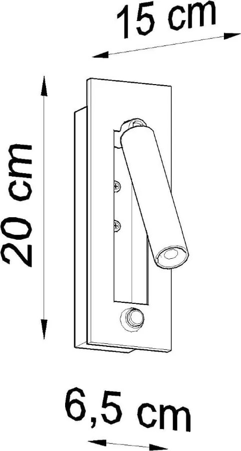 Черна метална стенна лампа Chimery – Sollux