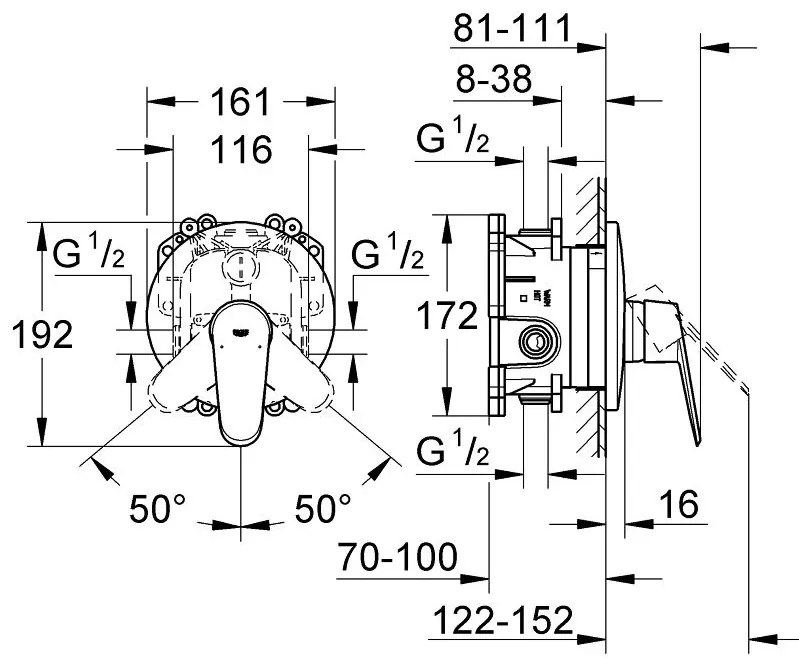 Exterior parts of Душ faucet Grohe Euпрътisc Cosmopolitan