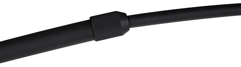 Ботаническа аркова лампа с черен кадифен абажур с дизайн на паун 50 см - XXL