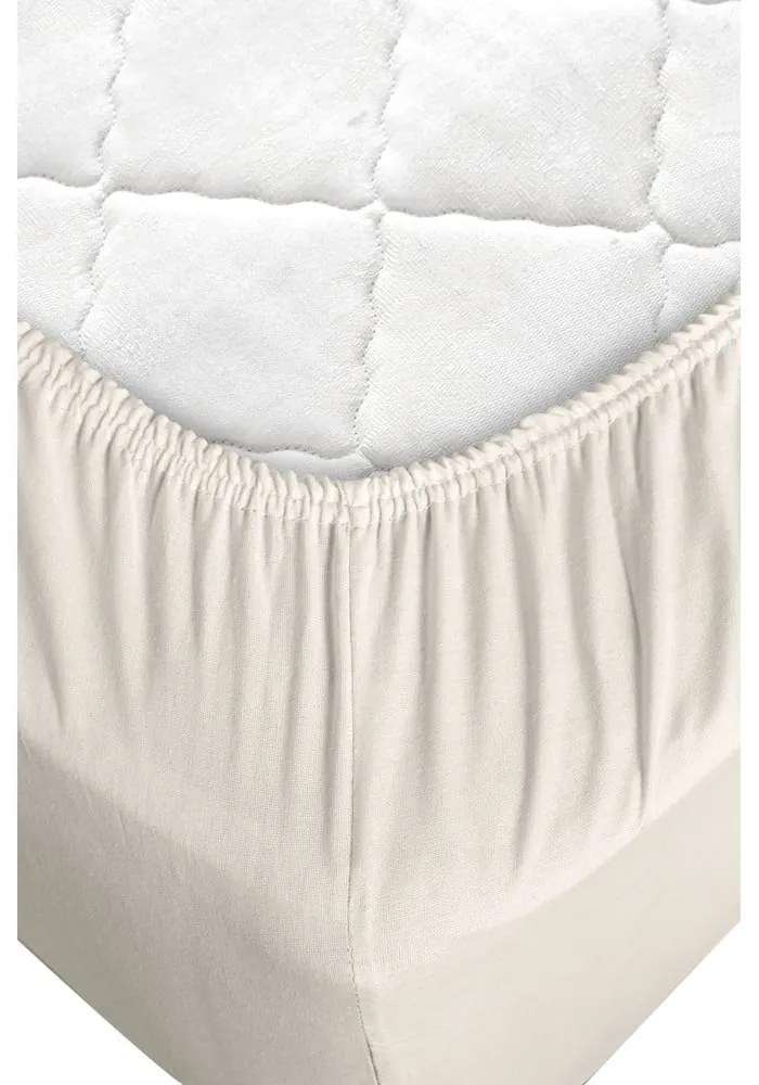 Жълт и кремав памучен чаршаф за двойно легло/разширен чаршаф за легло 200x220 cm - Mila Home