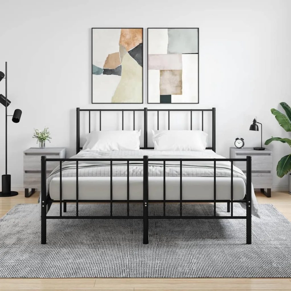 826905 vidaXL Нощни шкафчета 2 бр сив сонома 40x35x50 см инженерно дърво