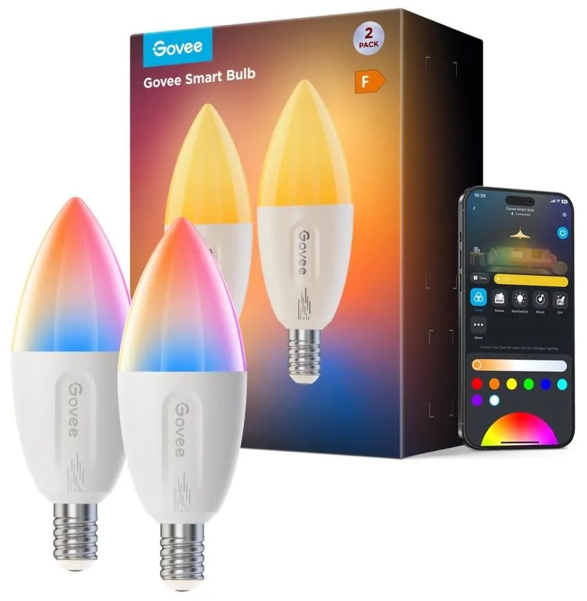 К-кт 2x LED RGBWW Димируема крушка E14/5W/230V 2700-6500K Wi-Fi - Govee