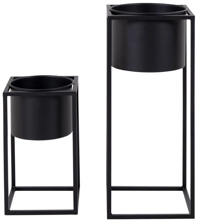 Комплект от 2 черни метални саксии Marla - House Nordic
