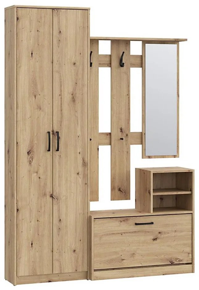 Портманто KAVI с огледало, дъб Артизан