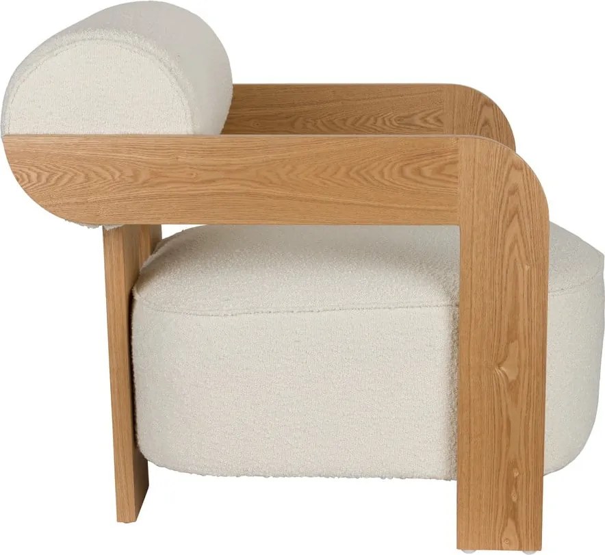 Бежово кресло от букле Oolong – Zuiver