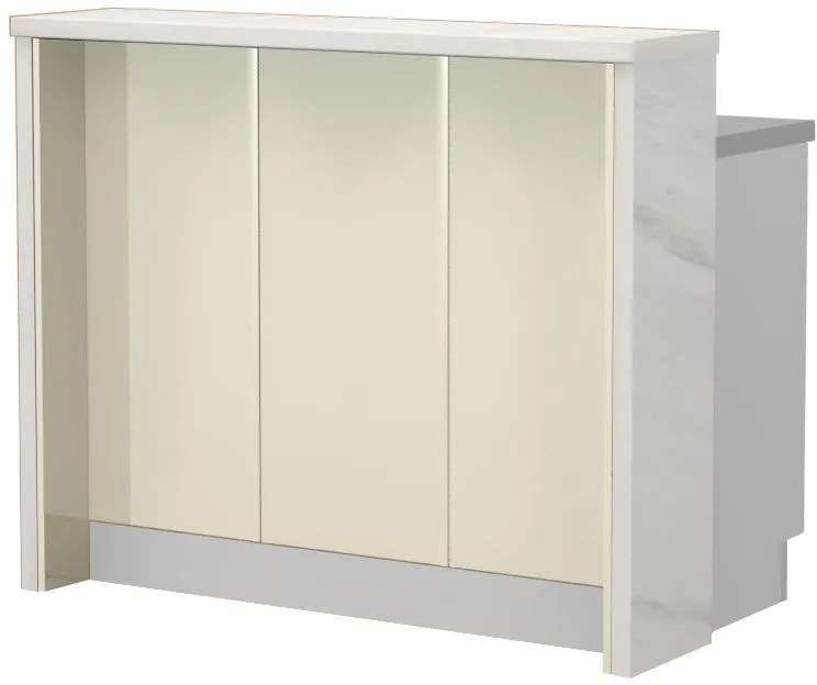 Островна кухненска пейка Modena-Length: 120 cm.-Beige-White Marble