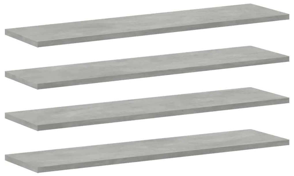 805306 vidaXL Рафтове за етажерка, 4 бр, бетонно сиви, 80x20x1,5 см