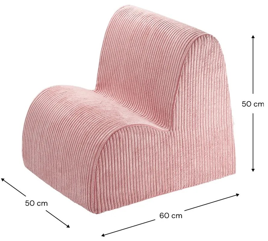 Розов детски стол от рипсено кадифе Cloud – Wigiwama
