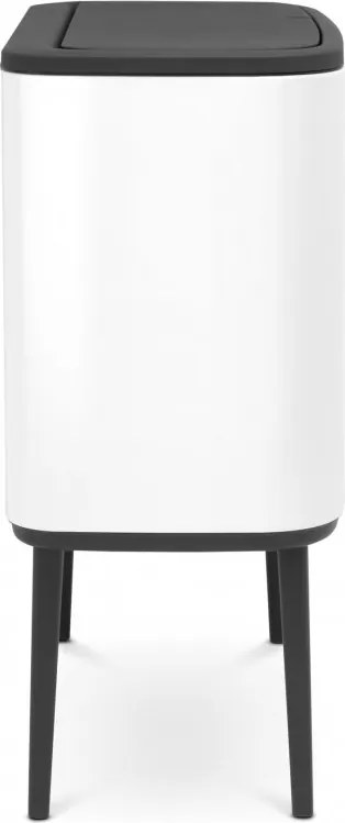 Кош за боклук Brabantia Bo Touch 651110, 11+23 л, Плавно и безшумно отваряне, Голям отвор, Бял