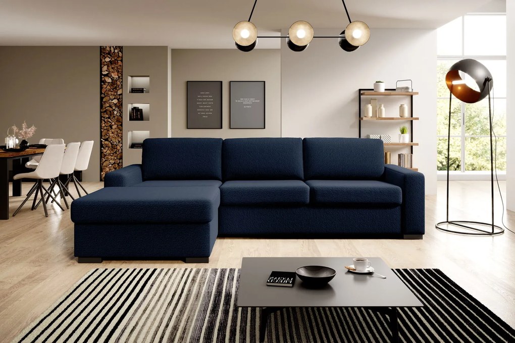 Ъглов Диван Орхидея-Тъмно Синьо-Ляв