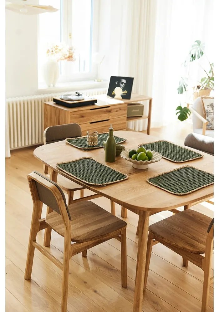 Трапезна маса от масивен дъб в естествен цвят 90x180 cm Twig – The Beds