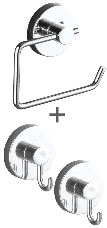 Сив самозалепващ се комплект аксесоари за баня Milazzo – Wenko