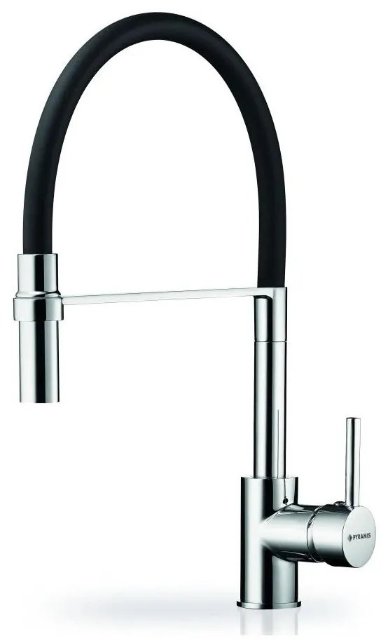 Pyramis 90939801 - Смесител SERINA с гъвкаво чучур хром/черен