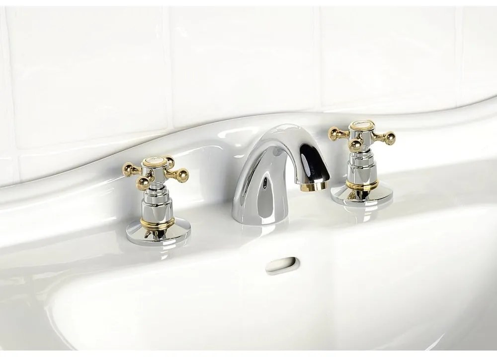 Батерия за мивка в лъскаво-сребрист и златист цвят Antea – Sapho