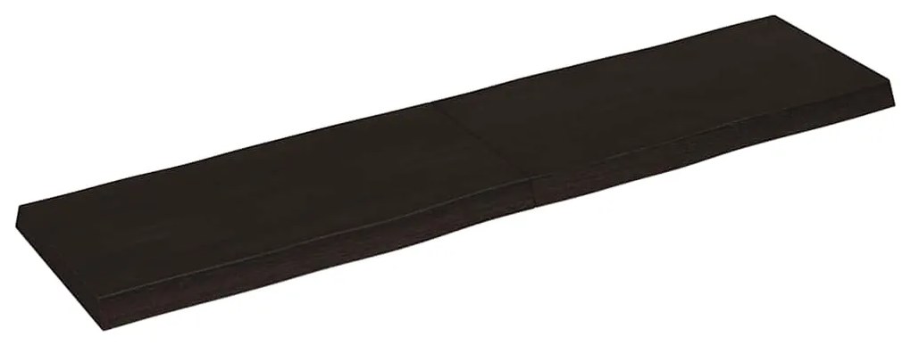 364035 vidaXL Плот за маса тъмнокафяв 160x40x(2-6) см обработен масивен дъб