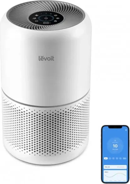 Втора ръка: Пречиствател за въздух Levoit Core 300S, 41 м2, 23W, True HEPA, Гласови команди, Таймер, 3 скорости, Тих, Без озон, Бял