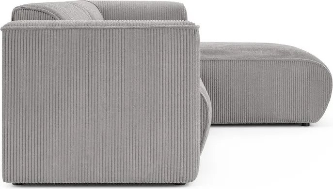 Светлосив ъглов диван от рипсено кадифе (десен ъгъл) Merid – Ropez