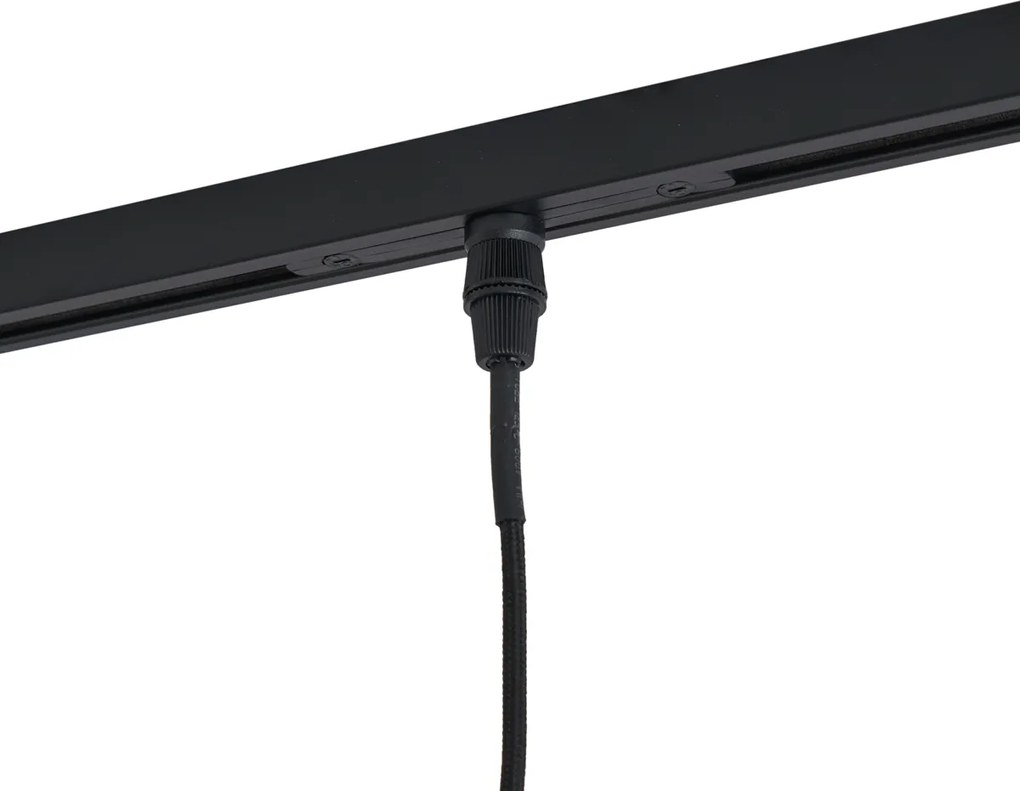 Модерна релсова осветителна система черна с 3 висящи лампи Gunmetal 1-фазна - Slimline Loyce