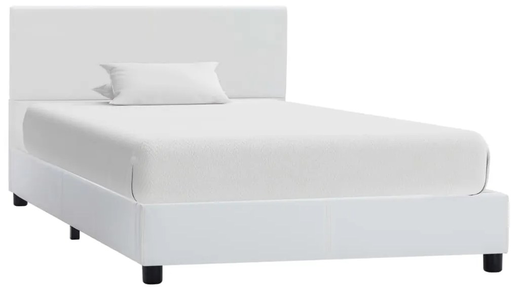 284762 vidaXL Рамка за легло, бяла, изкуствена кожа, 90x200 cм