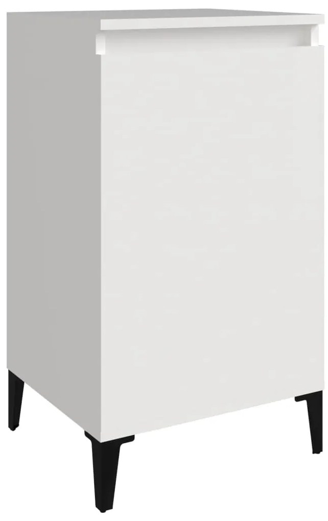 819648 vidaXL Нощно шкафче, бял гланц, 40x35x70 см, инженерно дърво