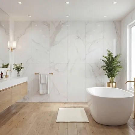 Декоративен панел atmosphera Bano, Бял мрамор, 90×45 cm, 4 бр