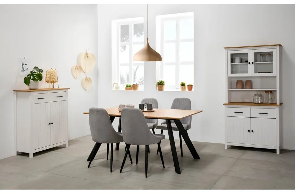 Бял висок скрин от масивен бор 90x110 cm Miranda – Marckeric