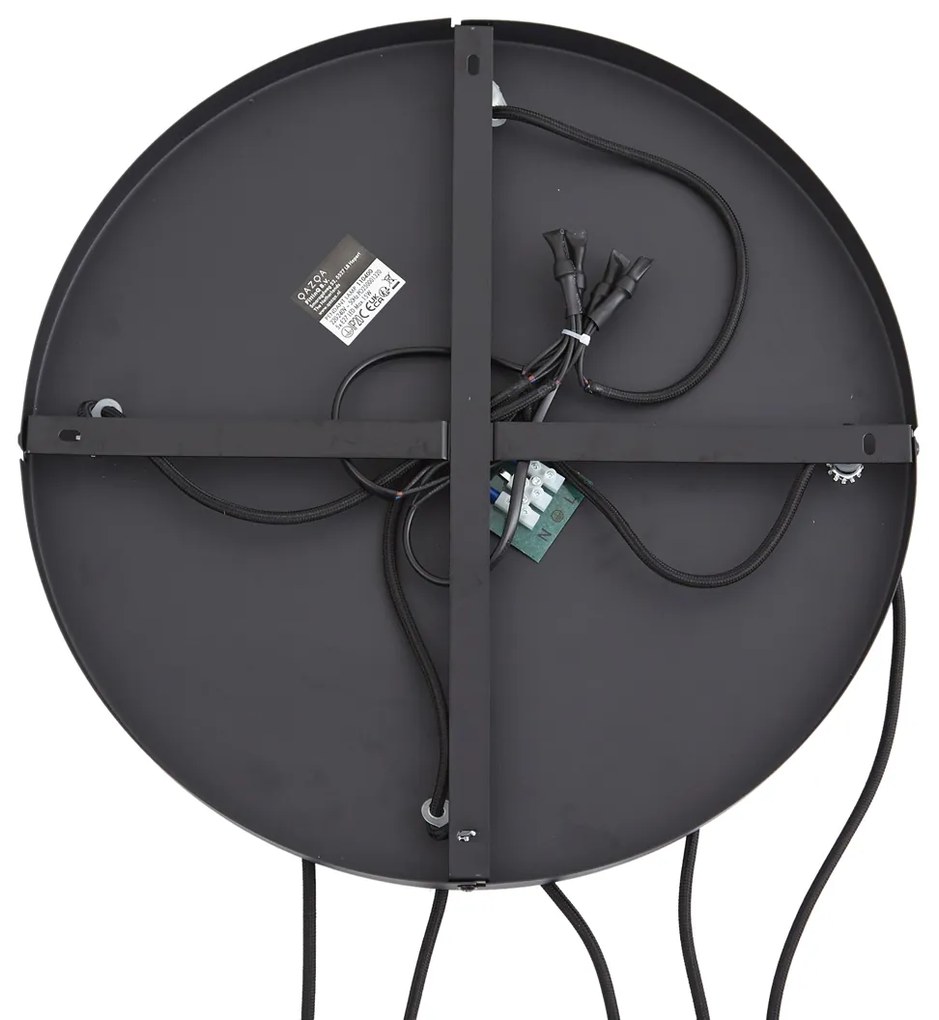 Дизайнерска висяща лампа черна с димно стъкло 5 светлини - Ana