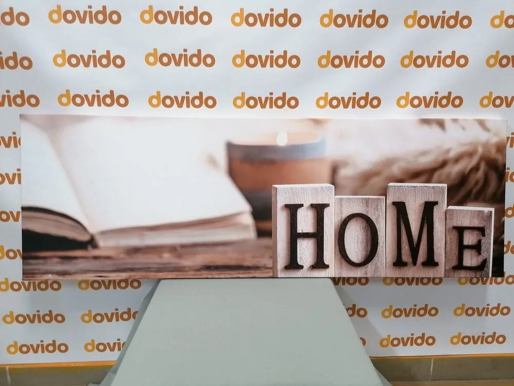 Картина на платно – Дървени букви с надпис Home