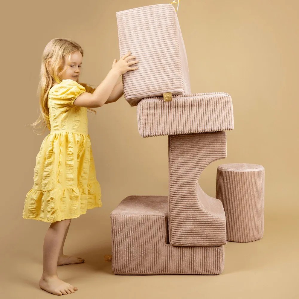 Тюркоазено велурено игрище от пяна 45x170x30 cm Montessori – Meowbaby