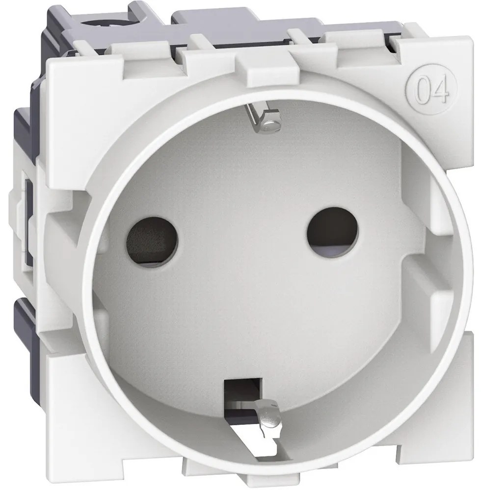 BTICINO Контакт ШУКО 2P+E 2 мод. 16A детска защита цвят Бял Living Now  - KW4141