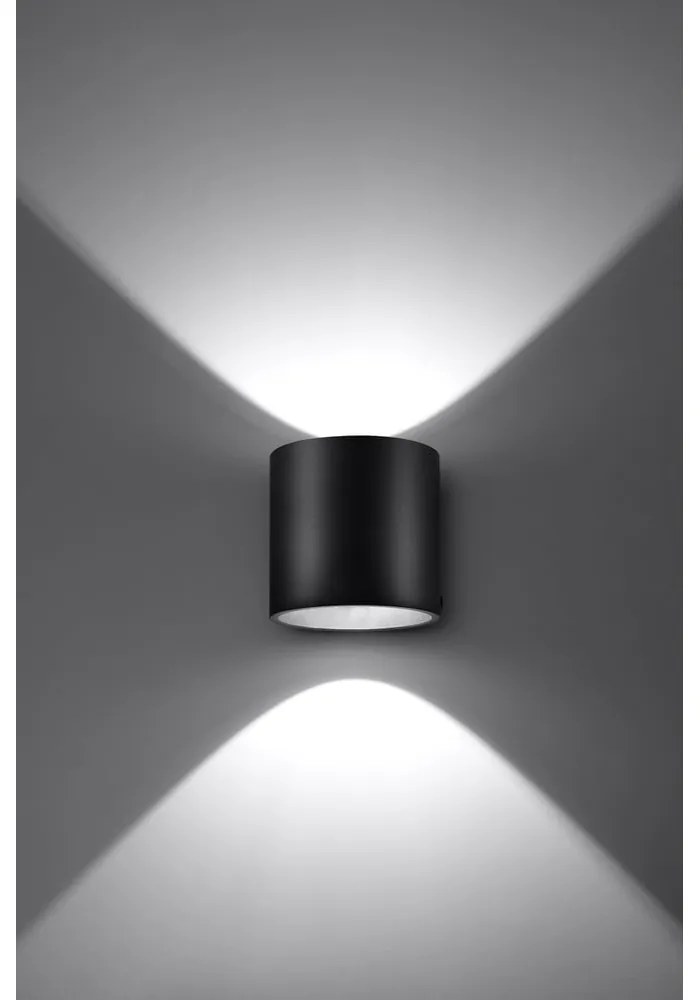 Черна стенна лампа Roda - Sollux