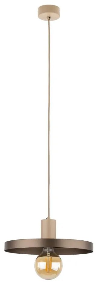 Пендел SILA 1xE27/15W/230V Ø 30 см кафяв/бежов