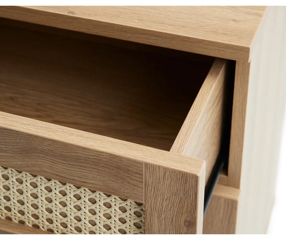 Нисък скрин от декор от дъб в естествен цвят 80x75 cm Pensacola – Unique Furniture