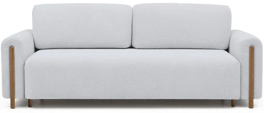 Сив сгъваем/с място за съхранение диван от прежда с примки от букле 244 cm Arcadova – ELTAP