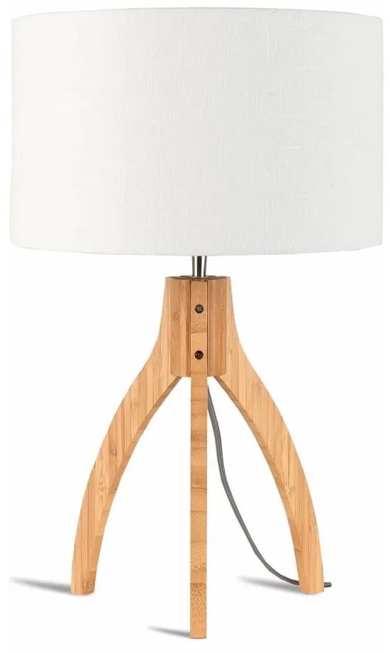 Настолна лампа Annapurna с бял абажур и бамбукова конструкция - Good&amp;Mojo