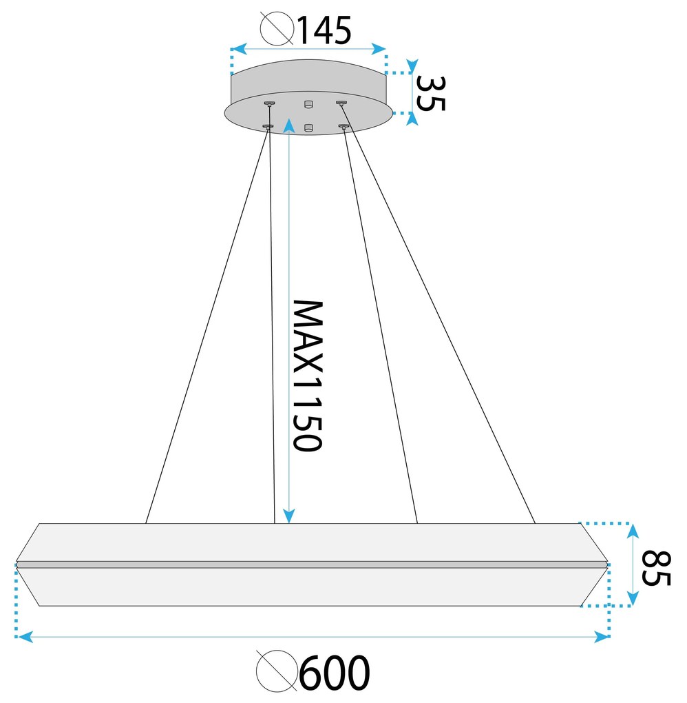 Лампа LED APP1768-CP GOLD 60cm