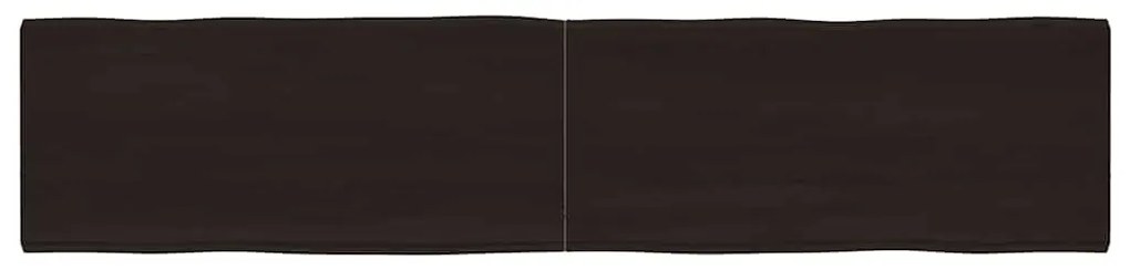 364040 vidaXL Плот за маса тъмнокафяв 180x40x(2-4) см обработен масивен дъб