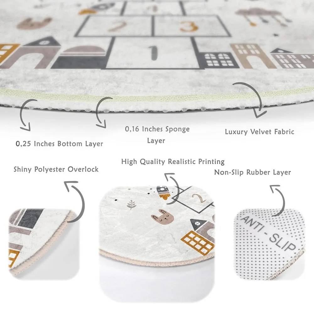 Кремав детски килим ø 80 cm Comfort - Mila Home