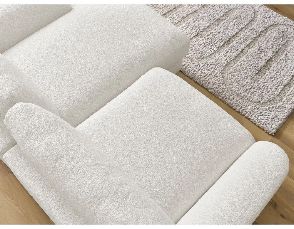 Бял ъглов диван от прежда с примки от букле (десен ъгъл) Leonore – Bobochic Paris